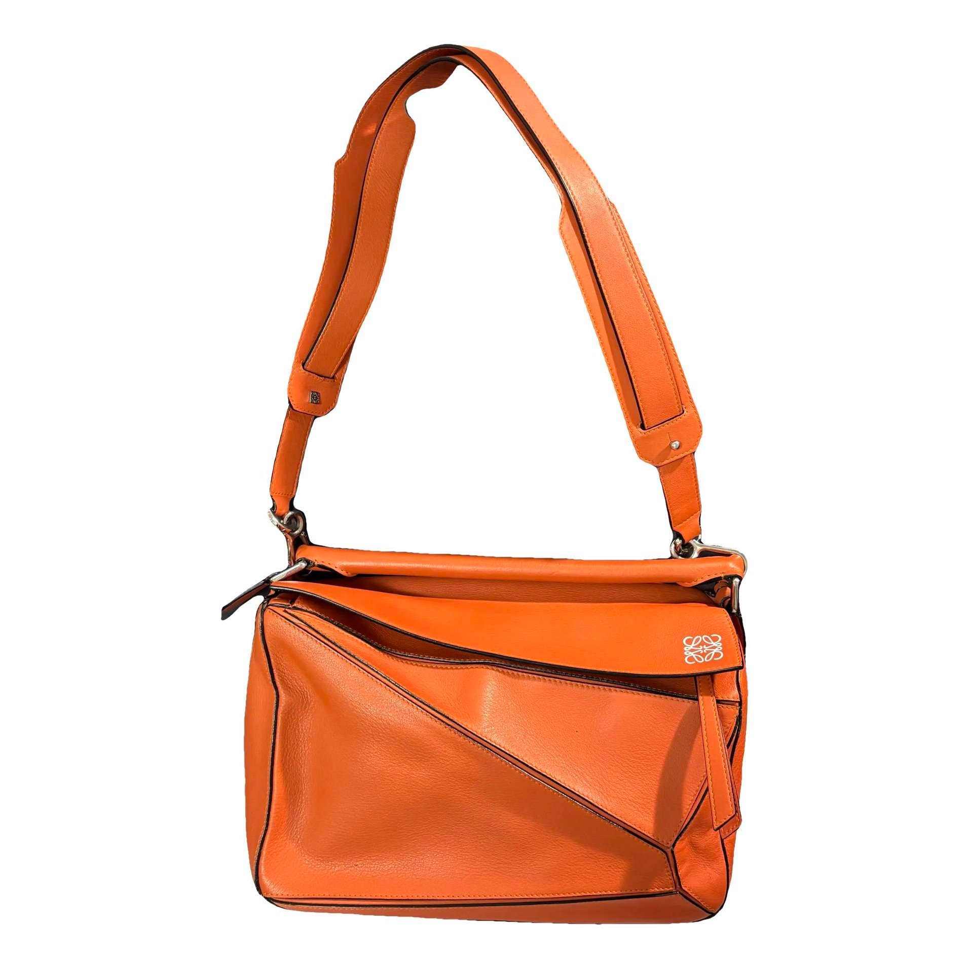 Puzzle leather handbag