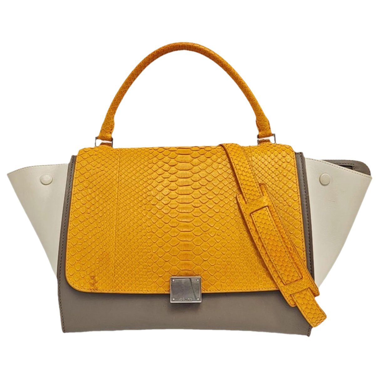 Trapèze leather handbag