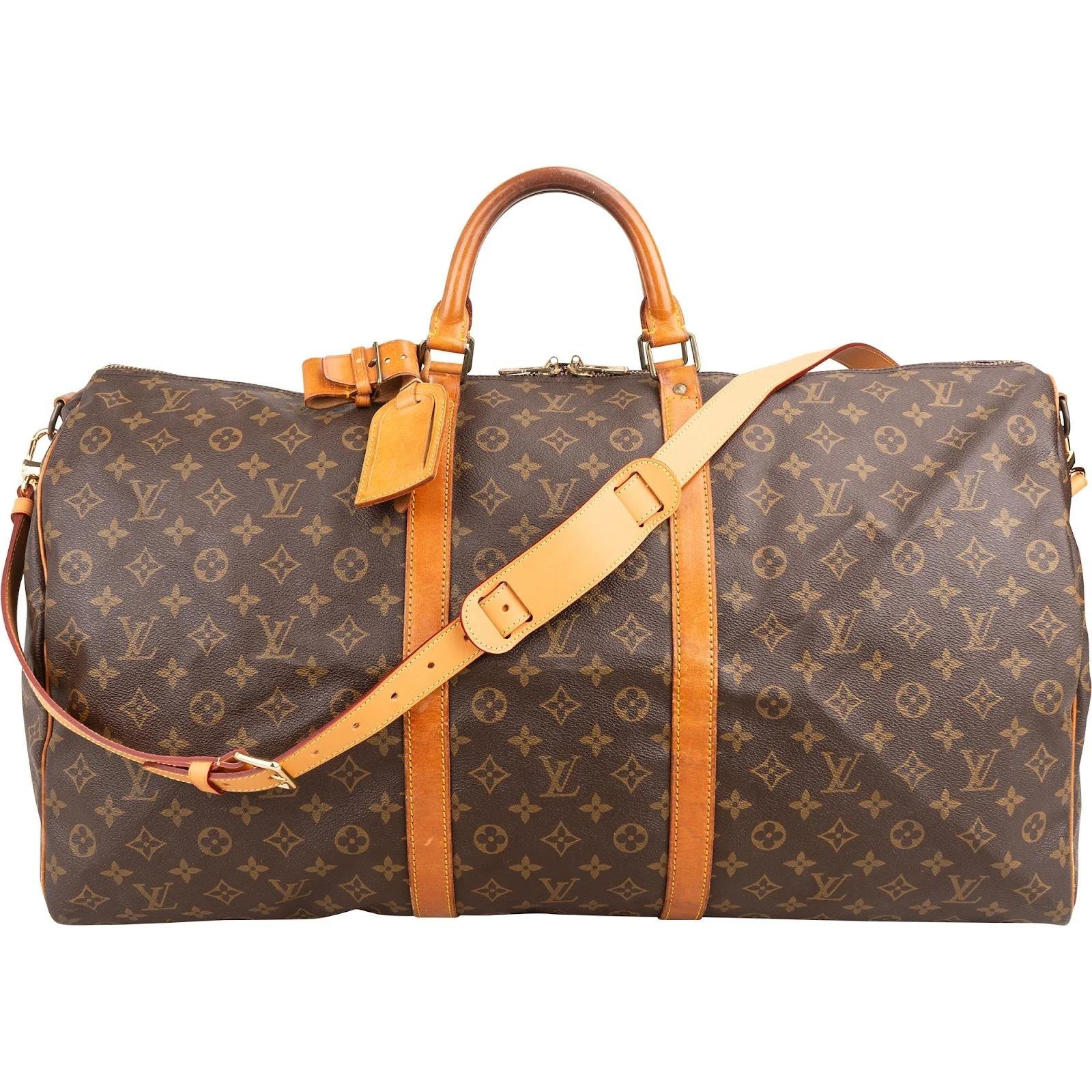 Louis Vuitton Keepall leather travel bag