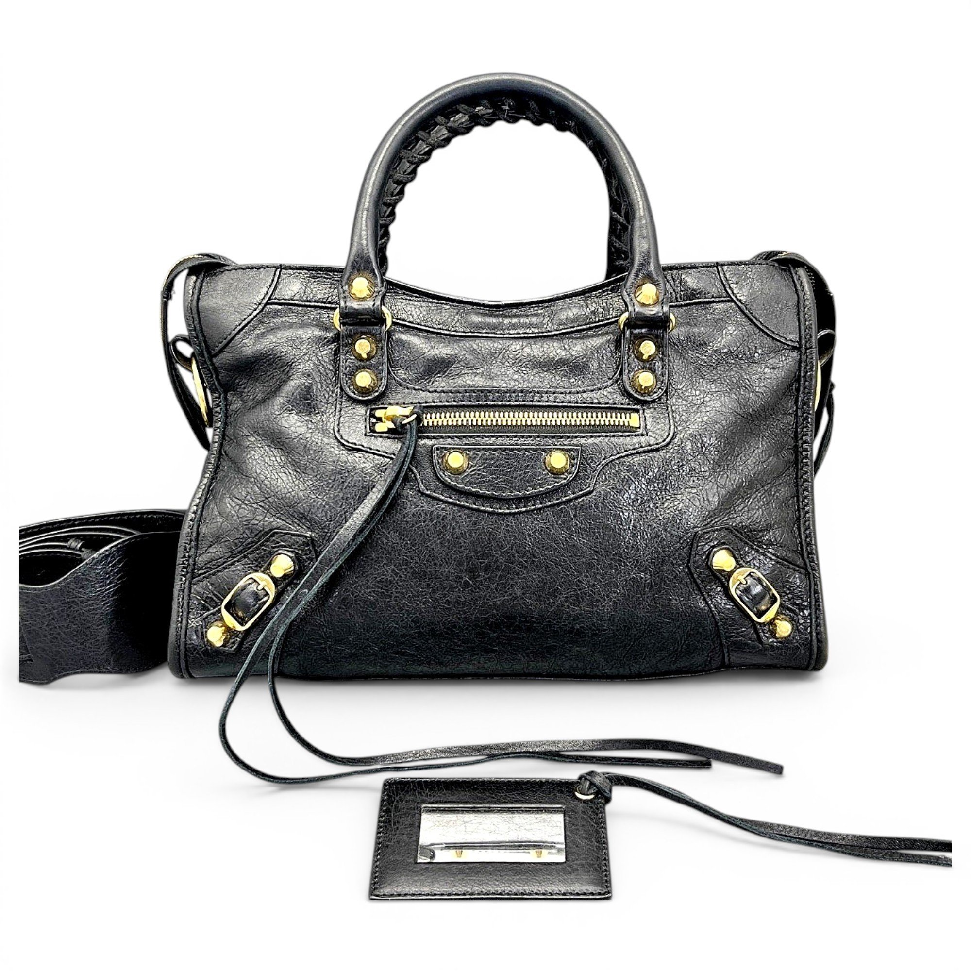 City leather handbag