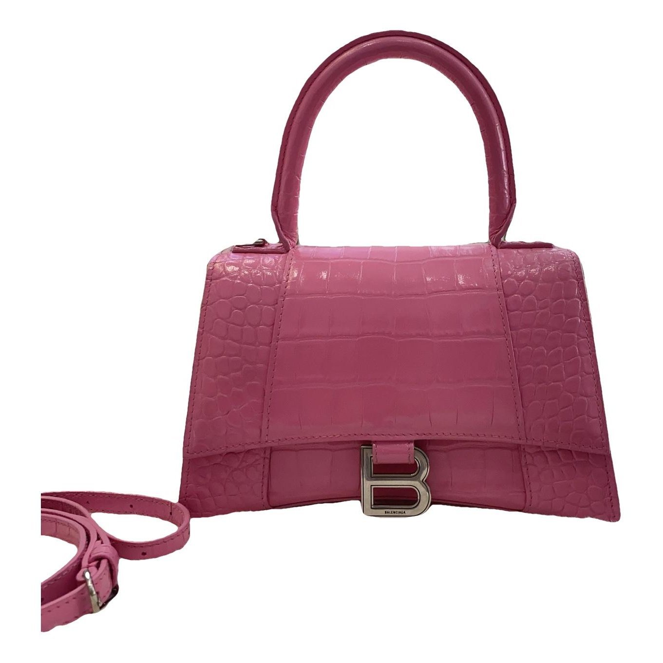 Hourglass leather handbag