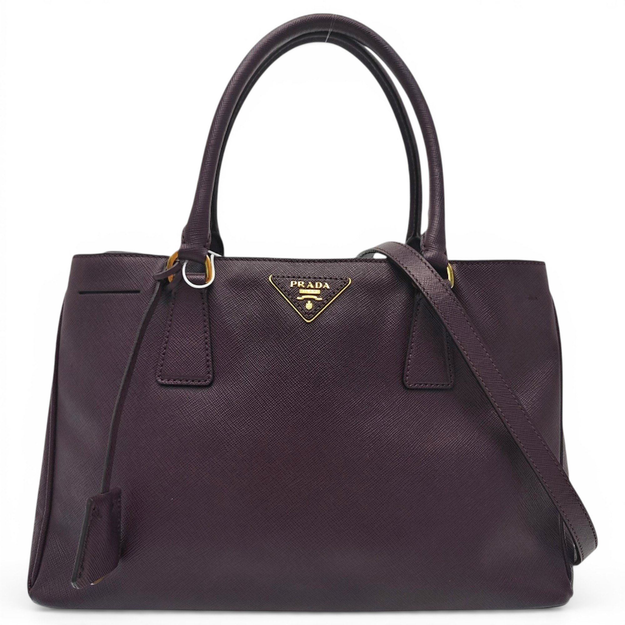 Double leather handbag