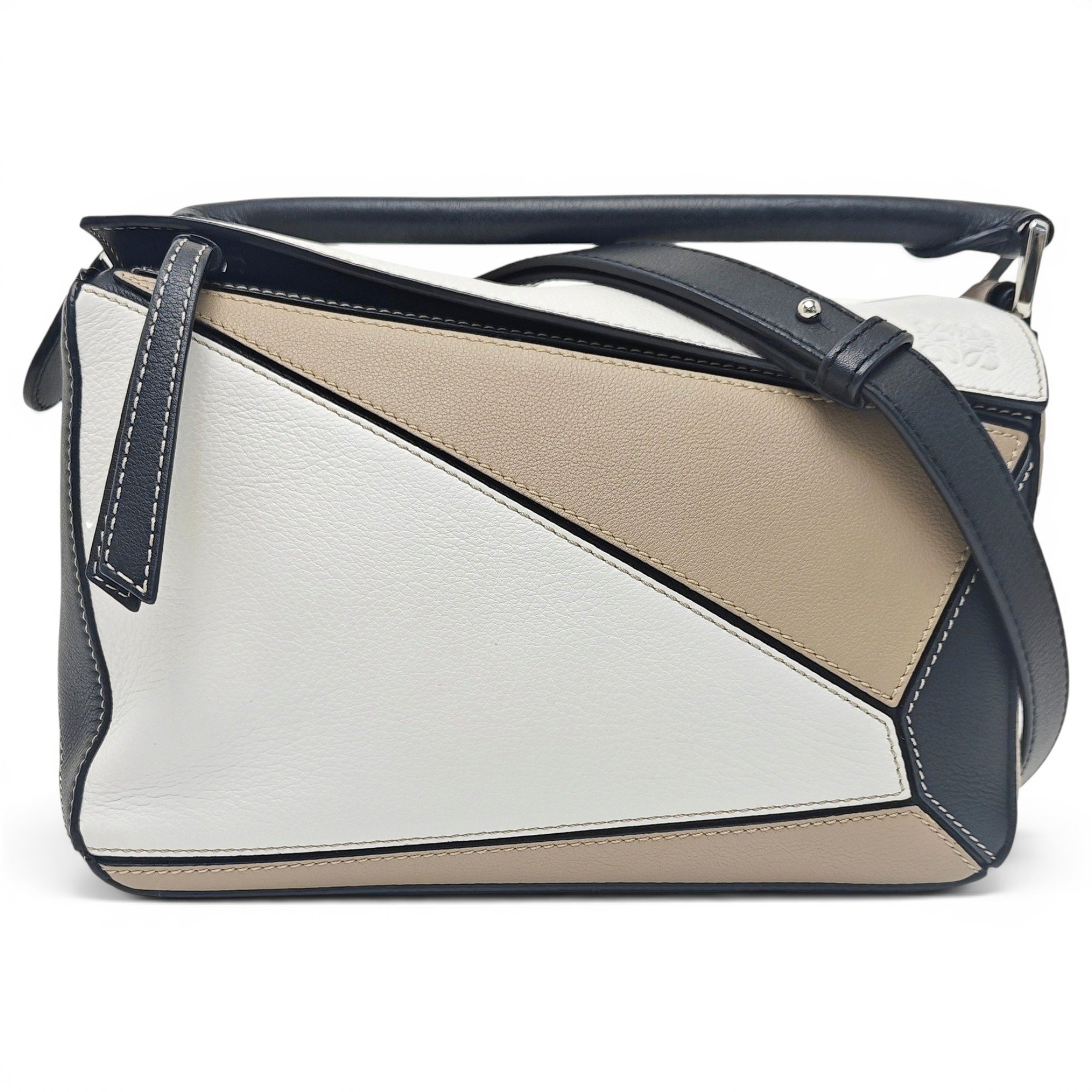 Puzzle leather handbag