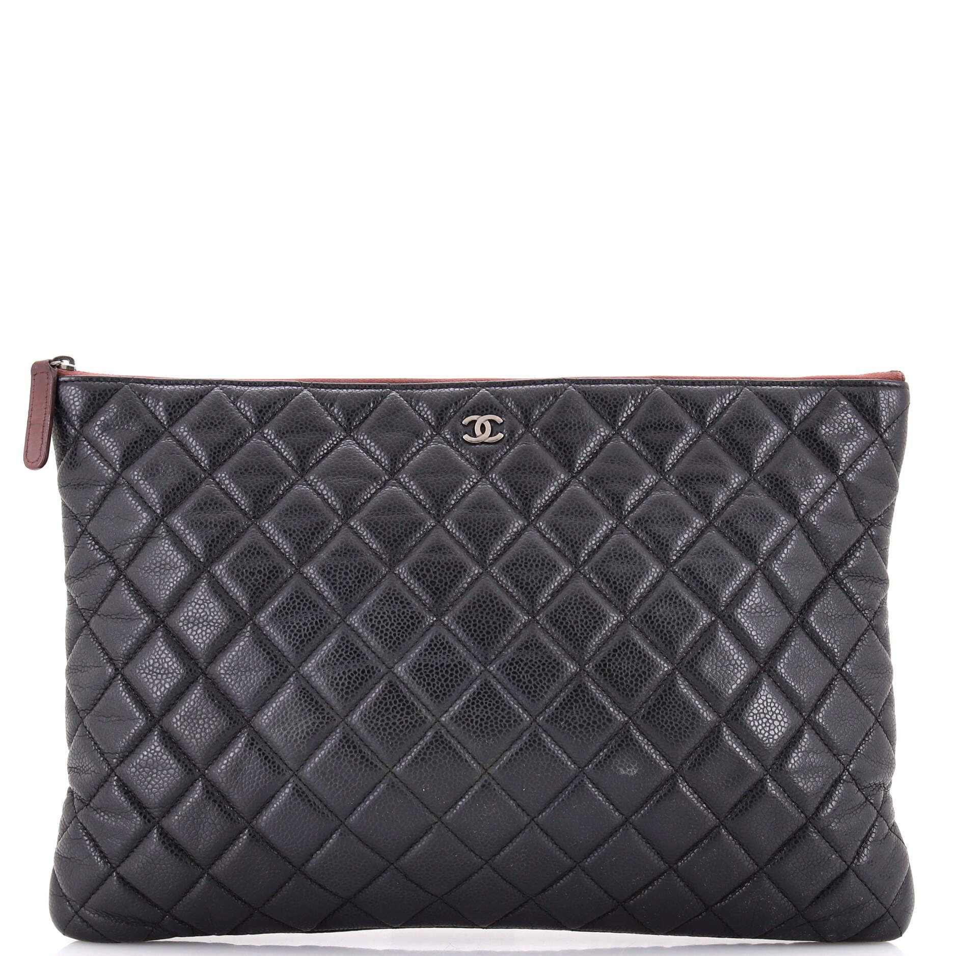 Leather clutch bag