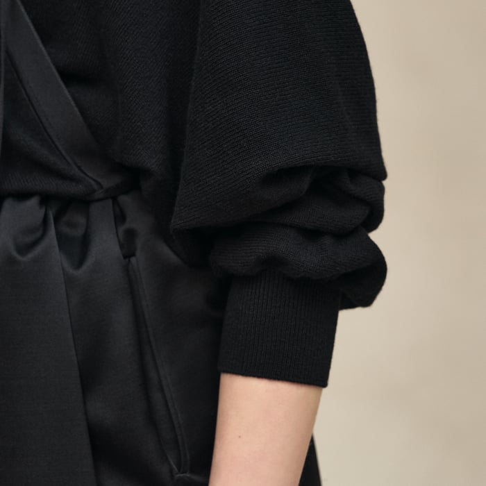 Noir Wrap Cashmere Cardigan