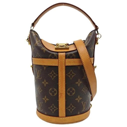Duffle leather handbag