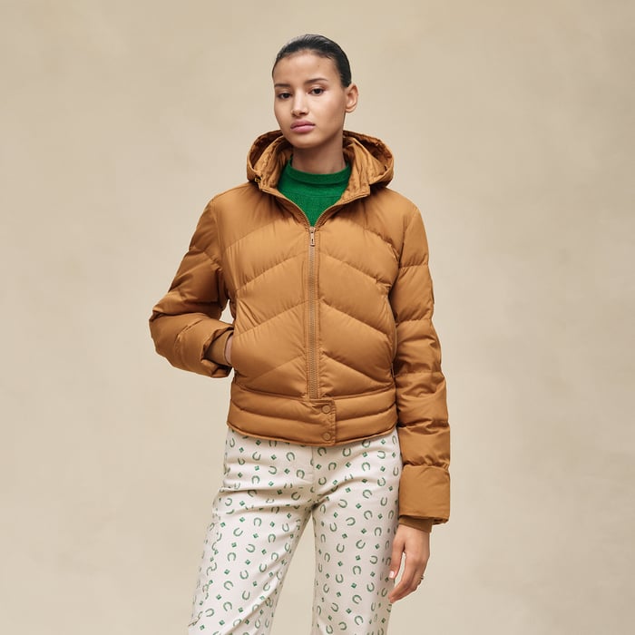 Marron Ocre Short Puffer Coat