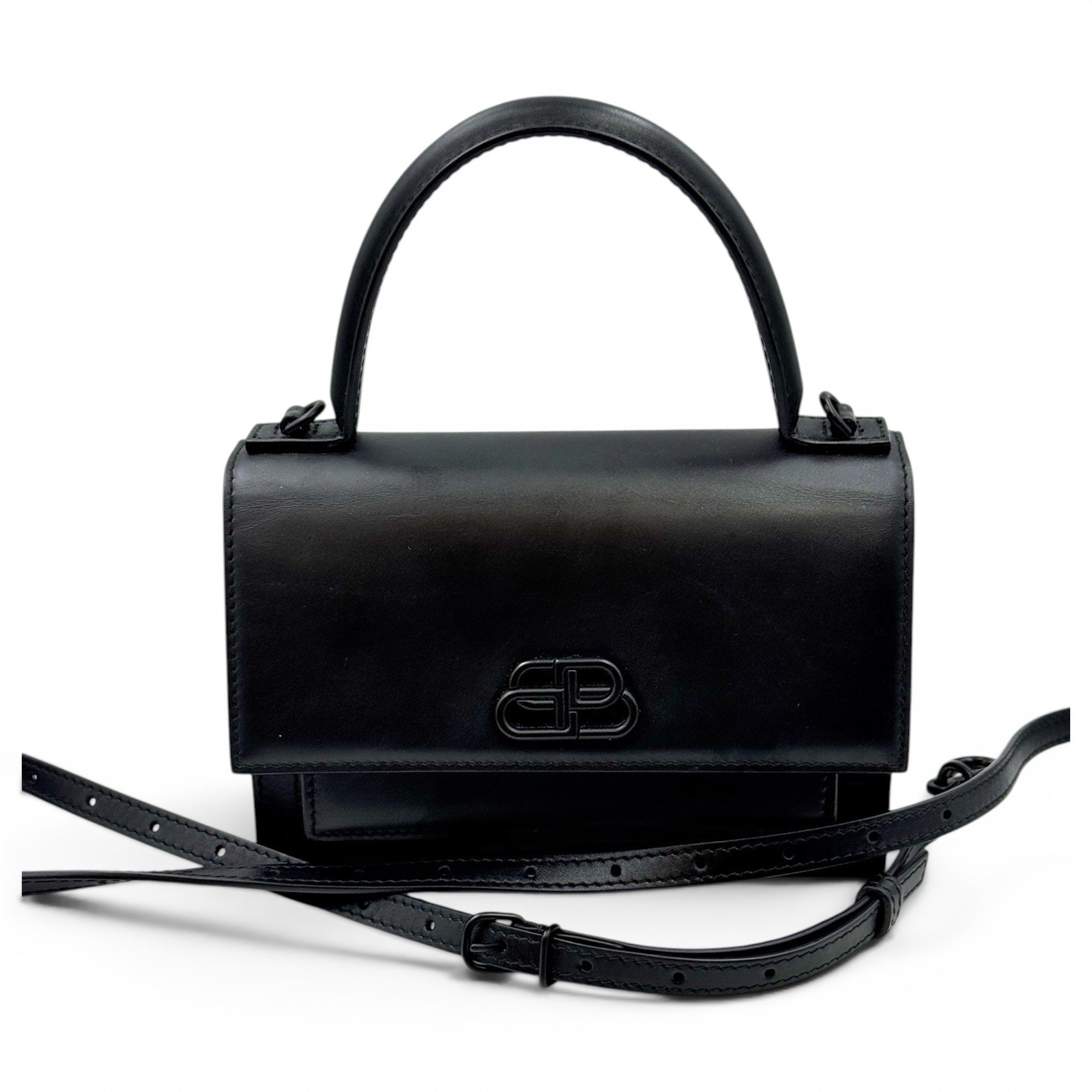 Sharp leather handbag