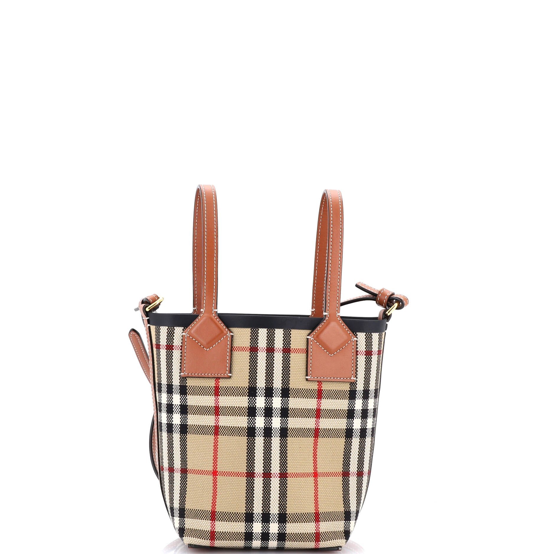 Burberry London Bucket Bag Vintage Check Canvas Mini