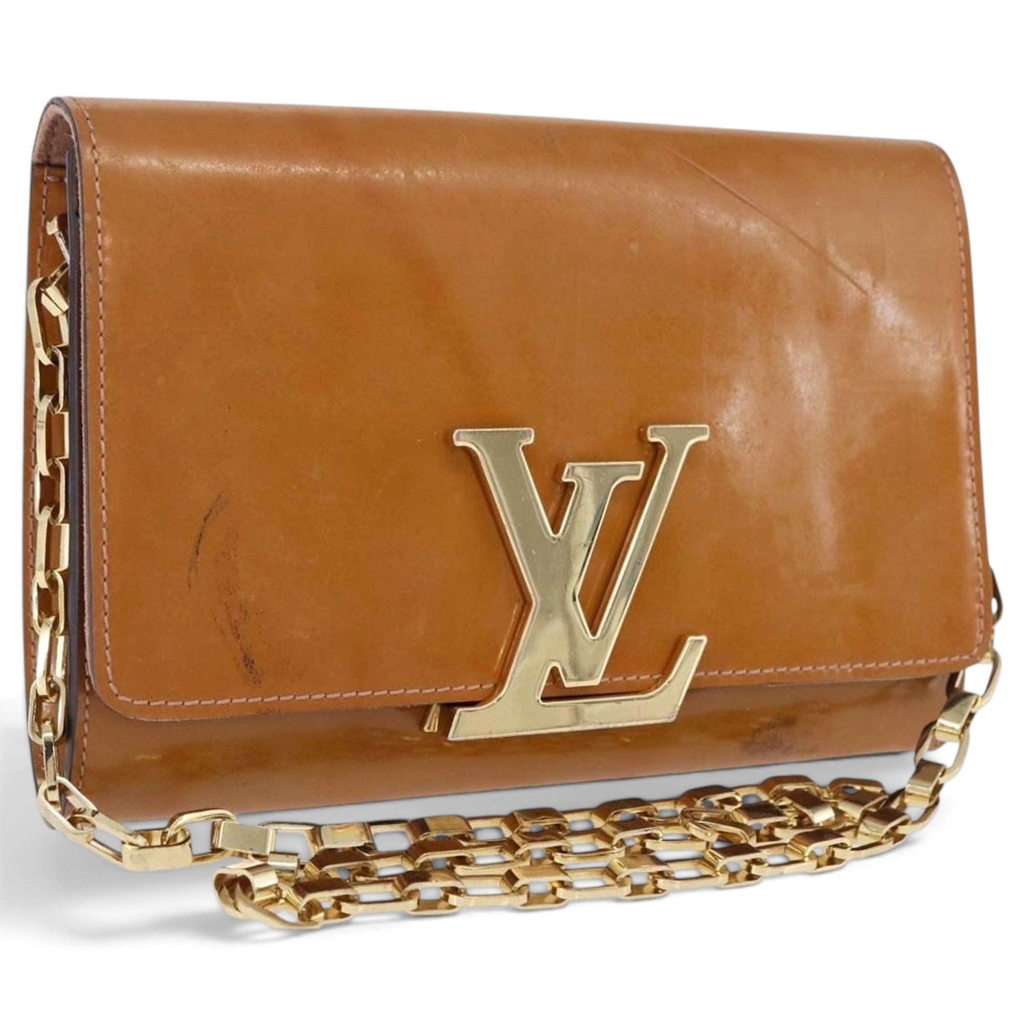 Patent leather clutch bag