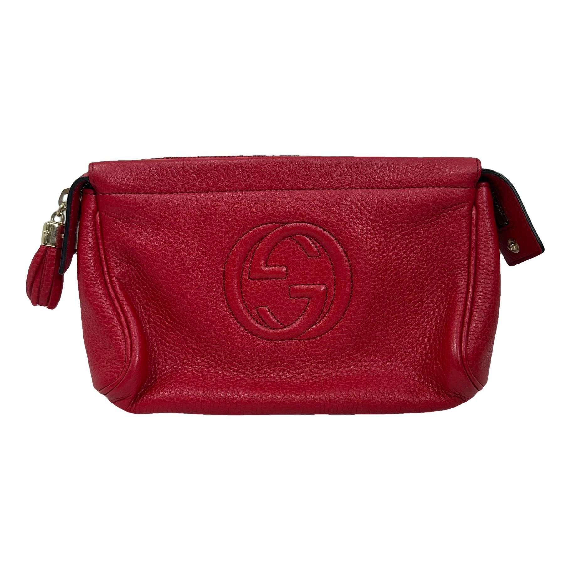 Leather clutch bag