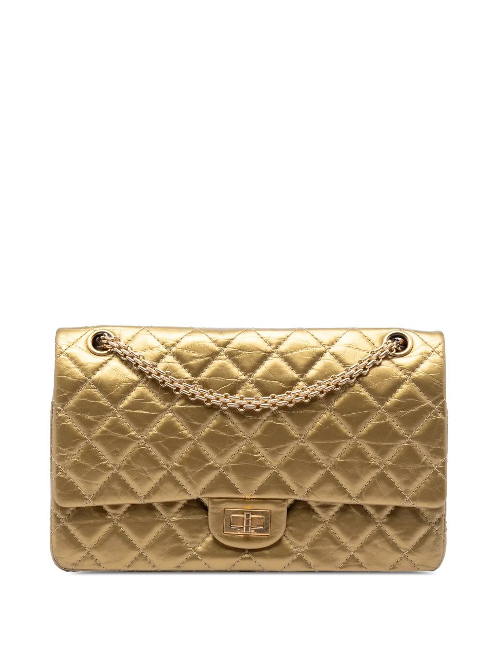 2014 Quilted Metallic Aged Calfskin Reissue 2.55 Double Flap 226 shoulder bag