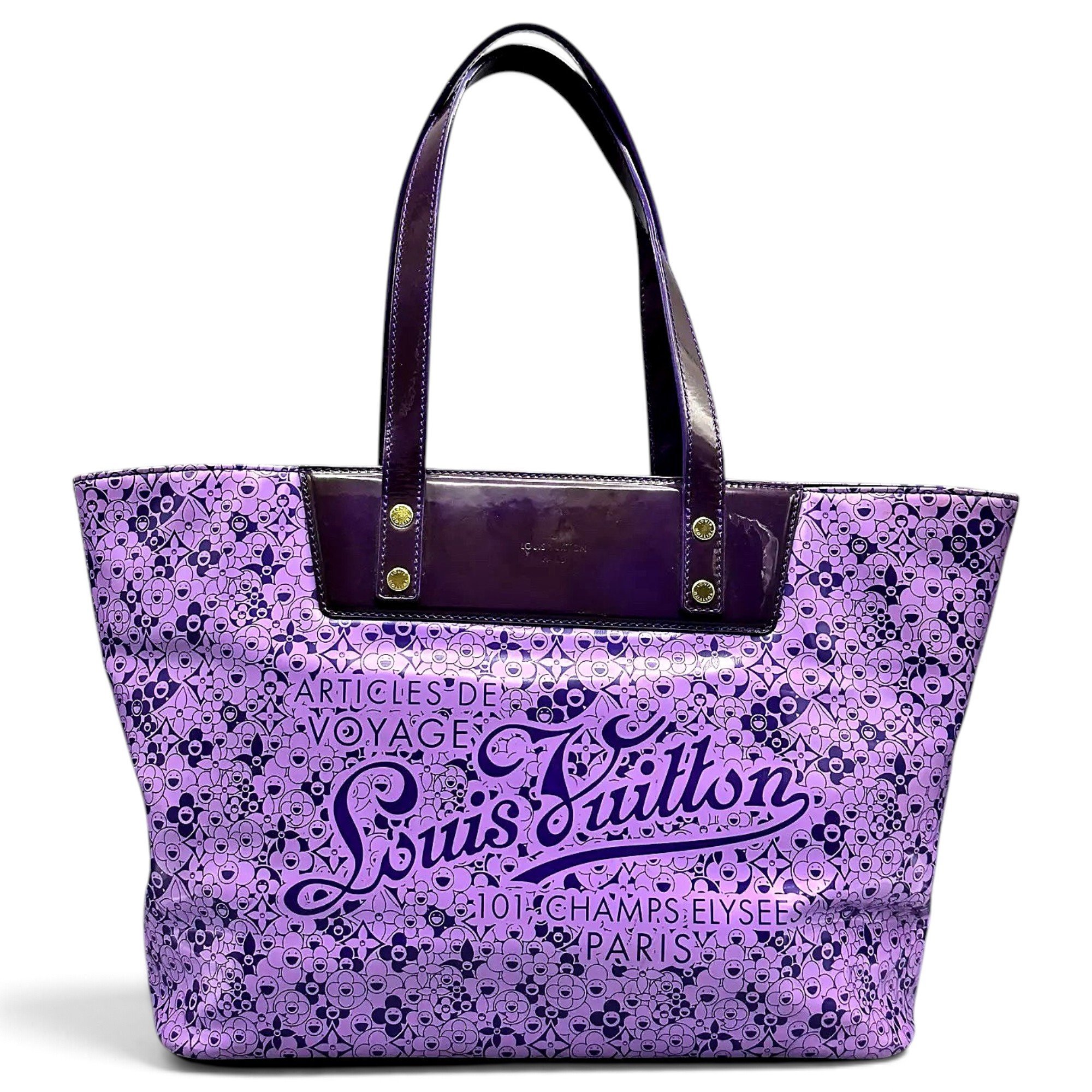 Cosmic blossom vinyl handbag