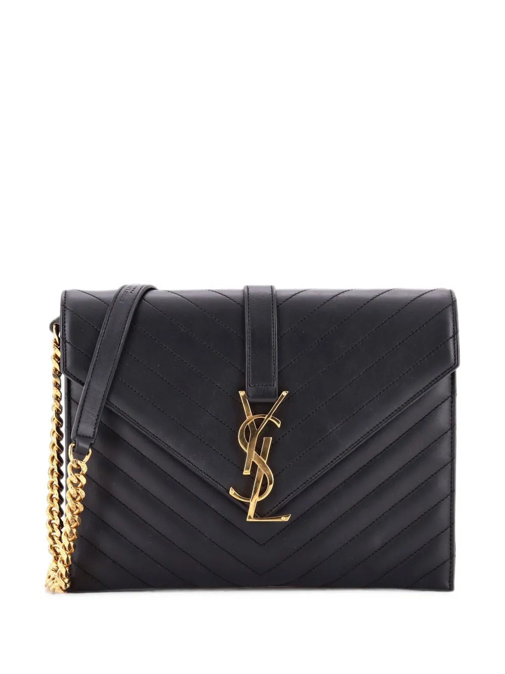 Classic Monogram Envelope Chain Bag Matelasse Chevron Leather Medium shoulder bag