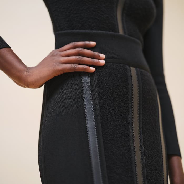 Noir Embellished Pencil Skirt