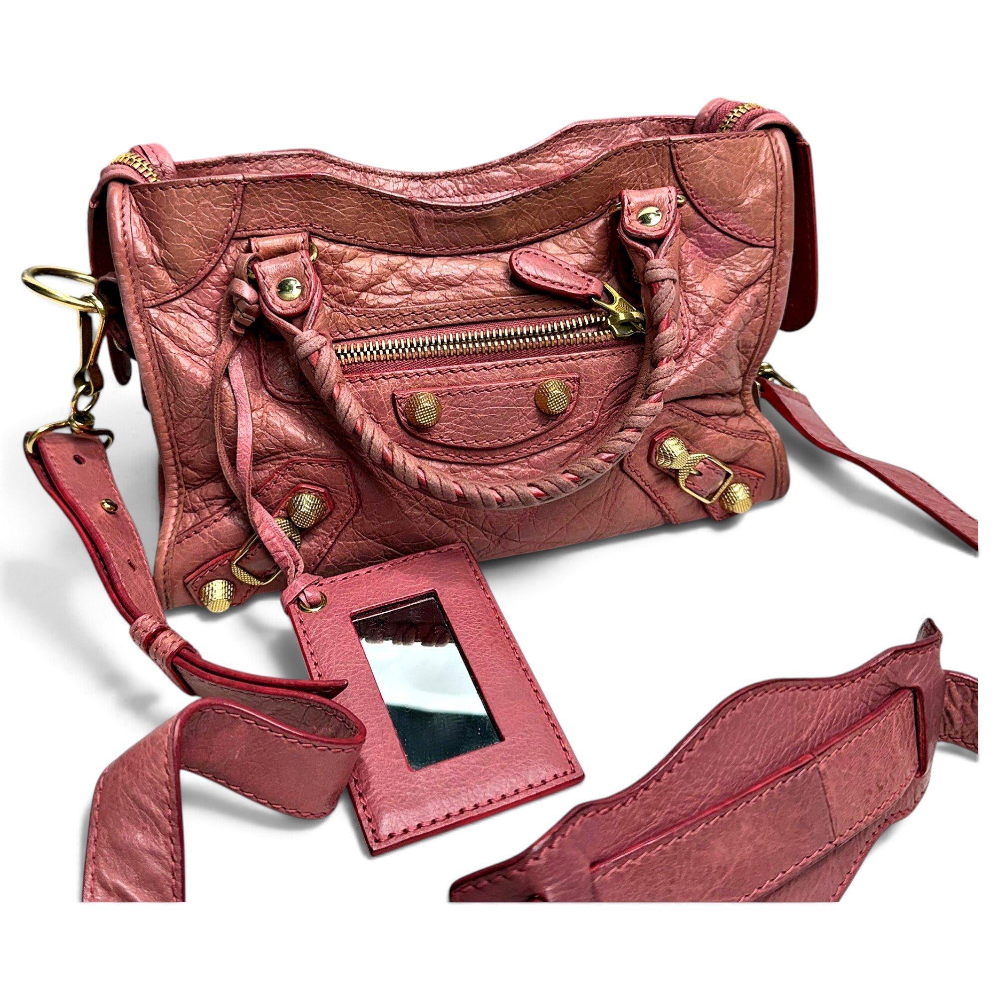City leather handbag