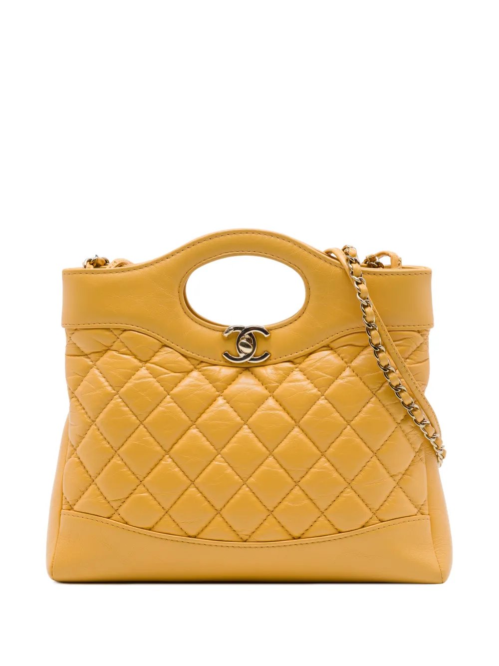 2021-2026 Mini Shiny Crumpled Calfskin 31 Shopping Bag satchel