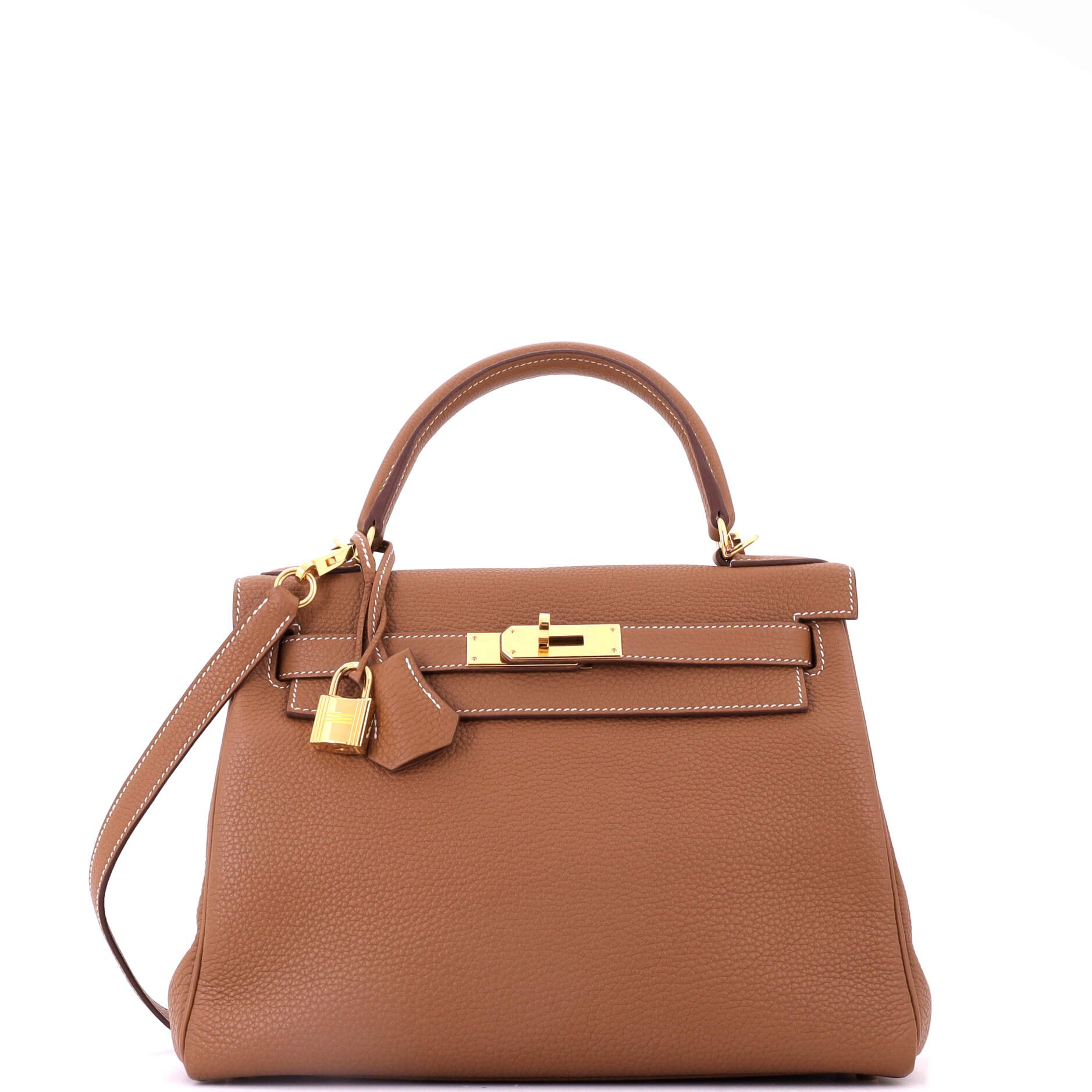 Kelly Handbag Gold Togo with Gold Hardware 28
