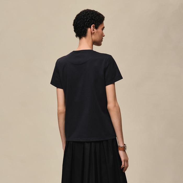 Bleu Noir Printed Straight T-shirt