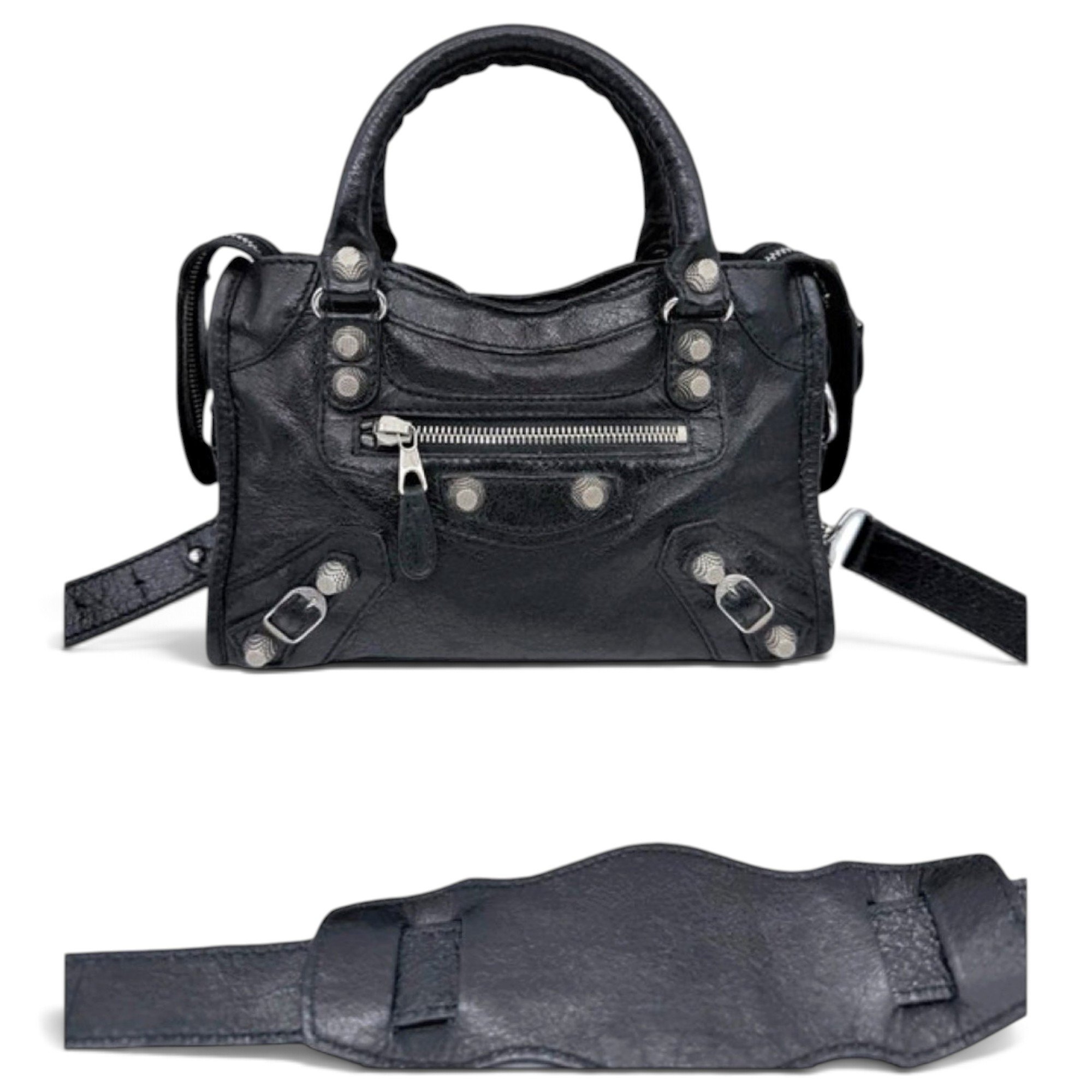 City leather handbag