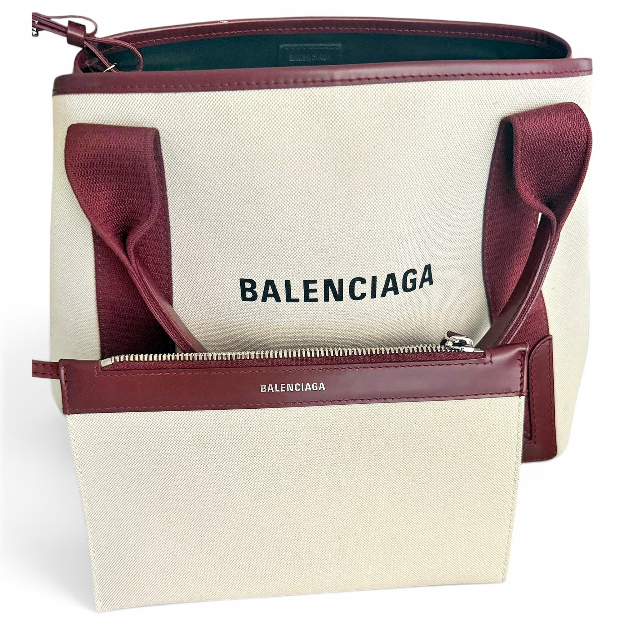 Navy cabas leather tote