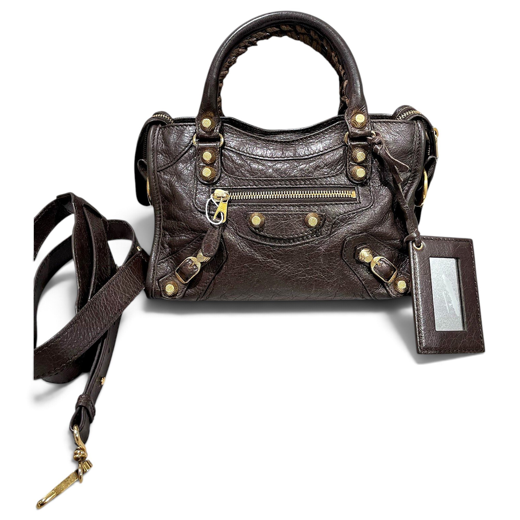 City leather handbag