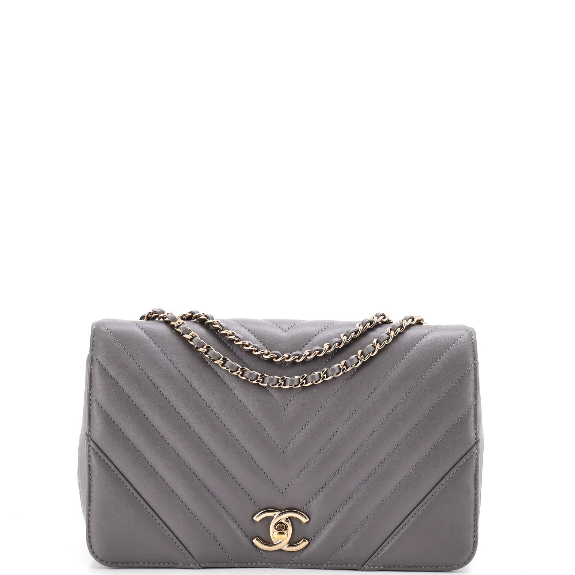 Statement Flap Bag Chevron Calfskin Small