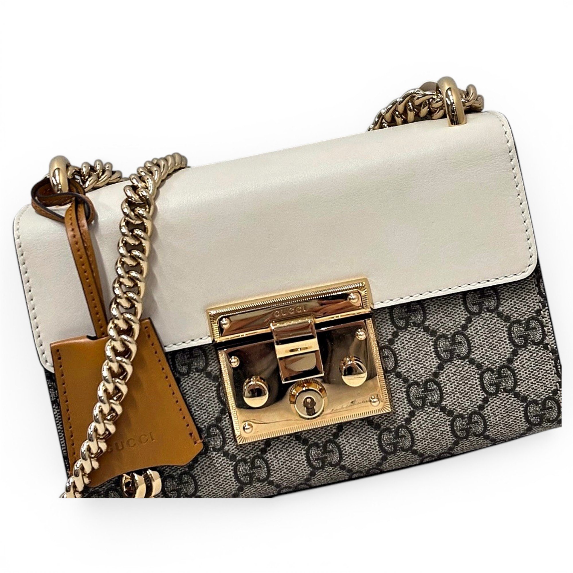Padlock leather handbag