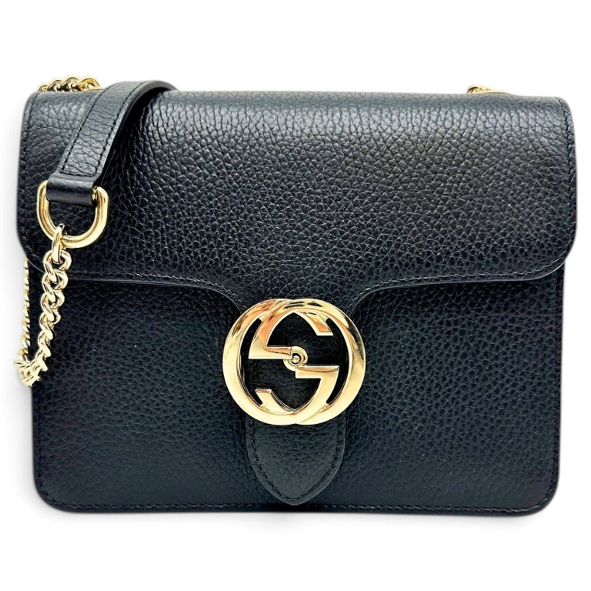 Interlocking leather crossbody bag