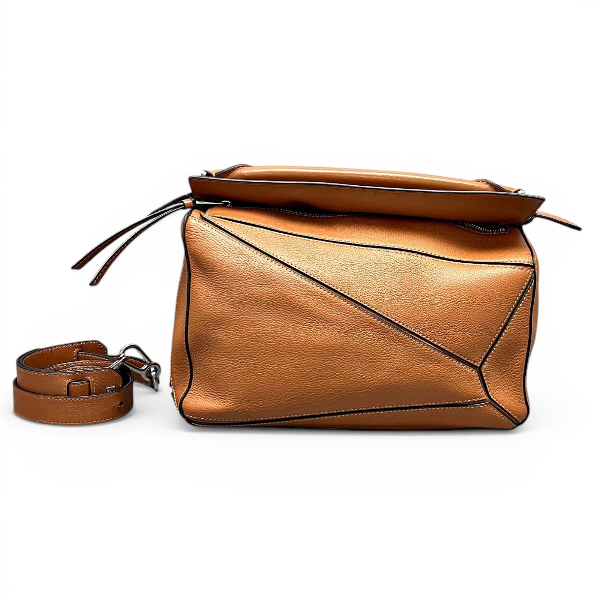 Puzzle leather handbag
