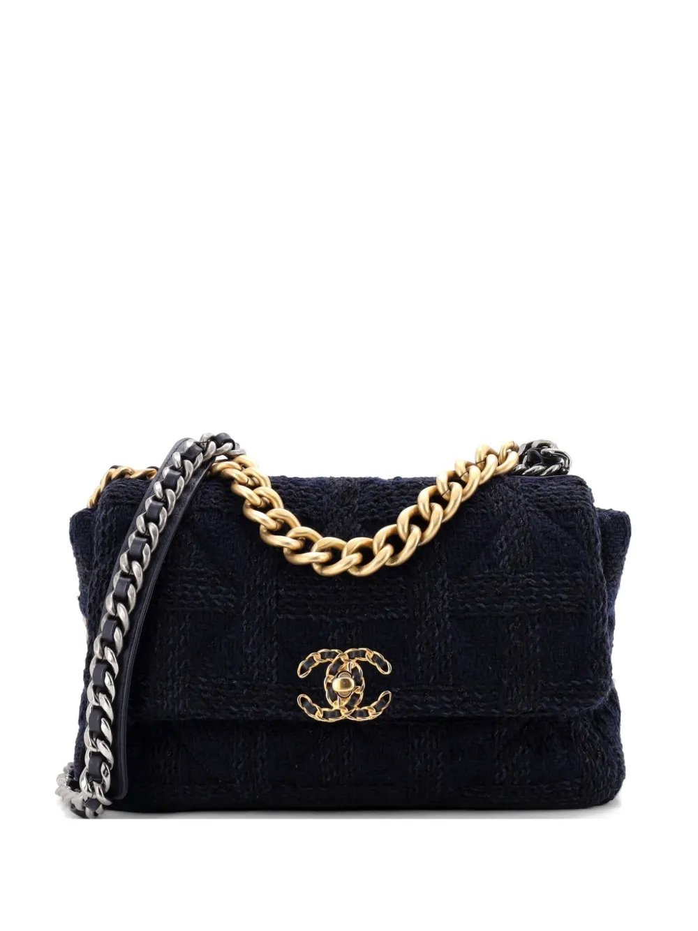 19 Flap Bag Quilted Tweed Large crossbody bag