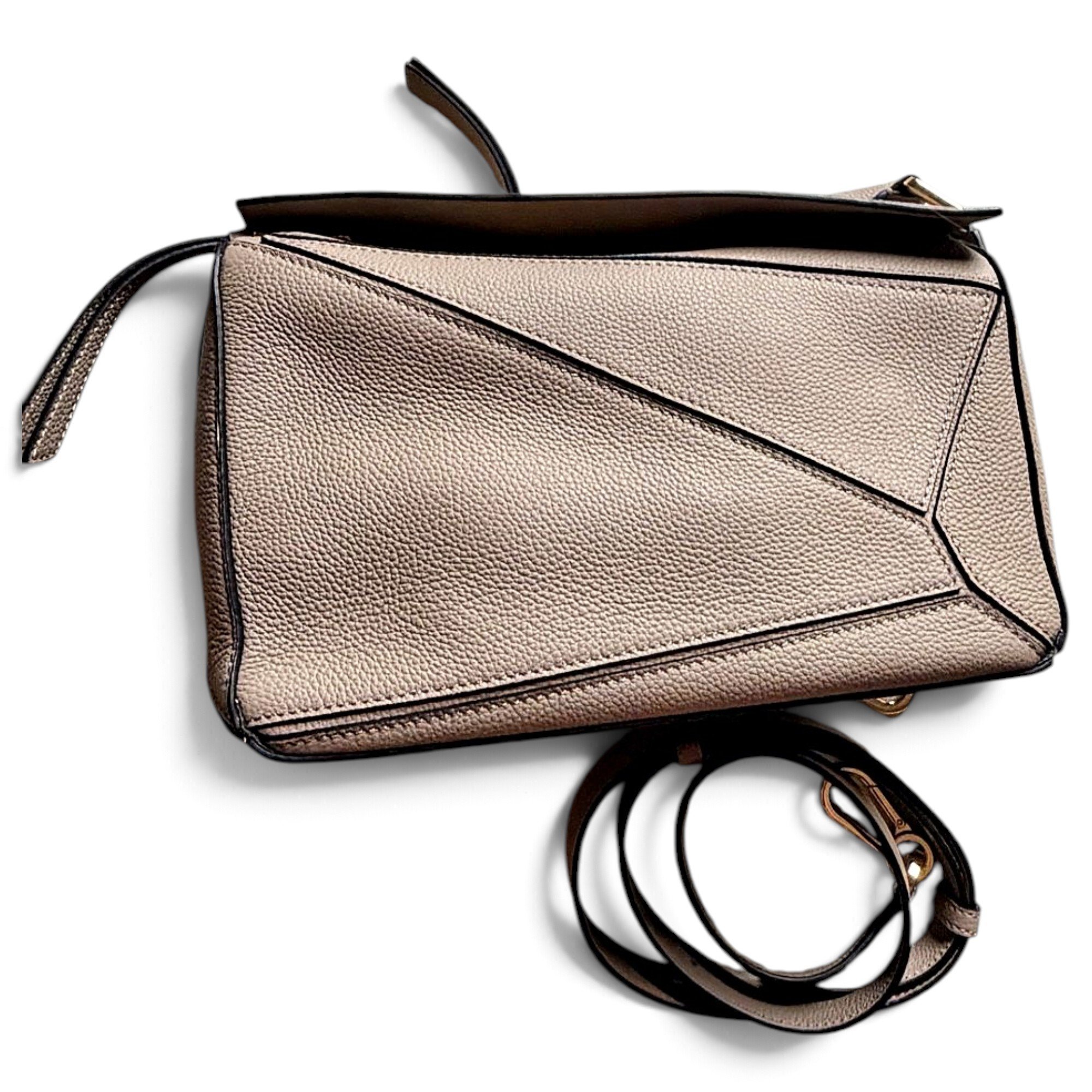 Puzzle leather handbag