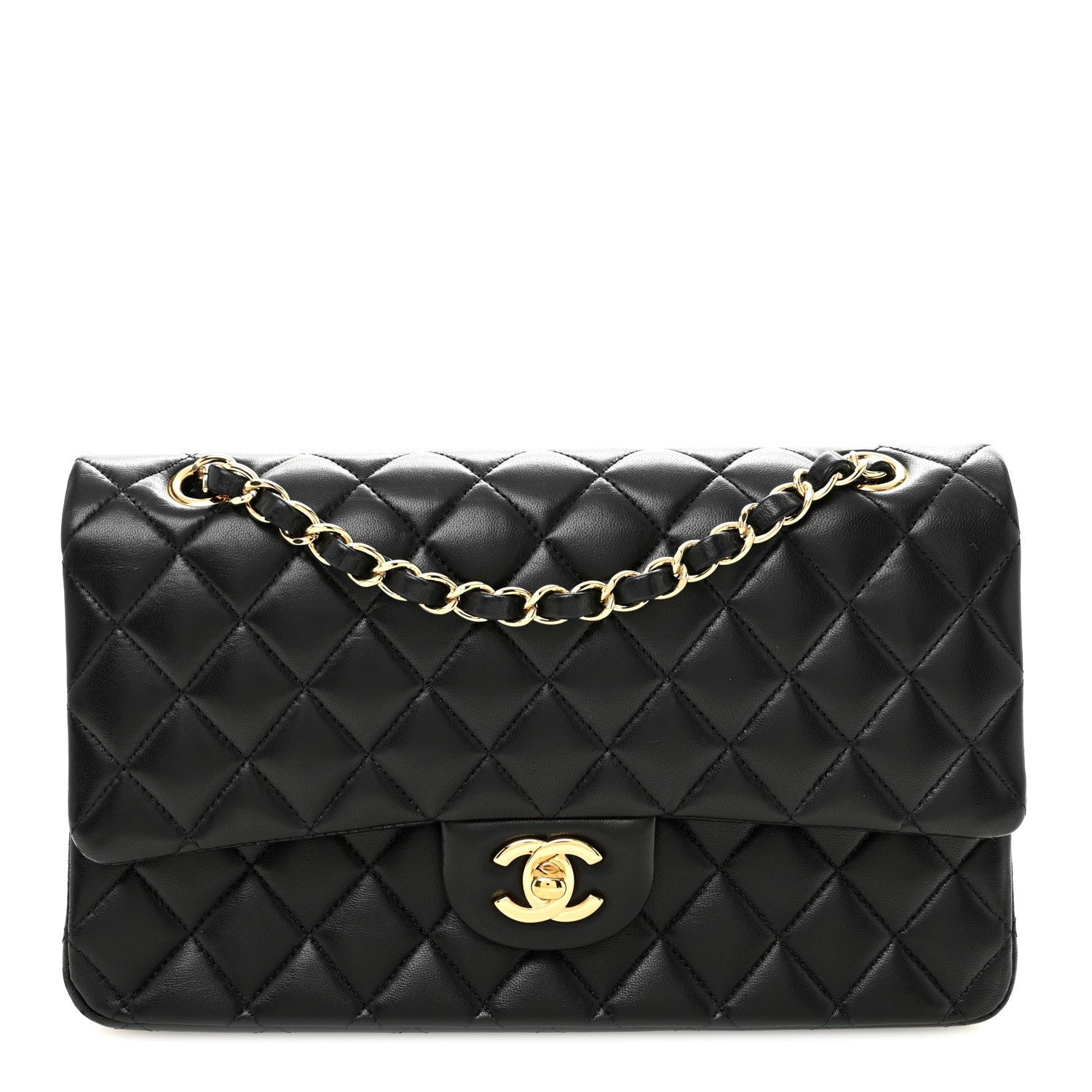 Chanel Lambskin Quilted Medium Double Flap Black