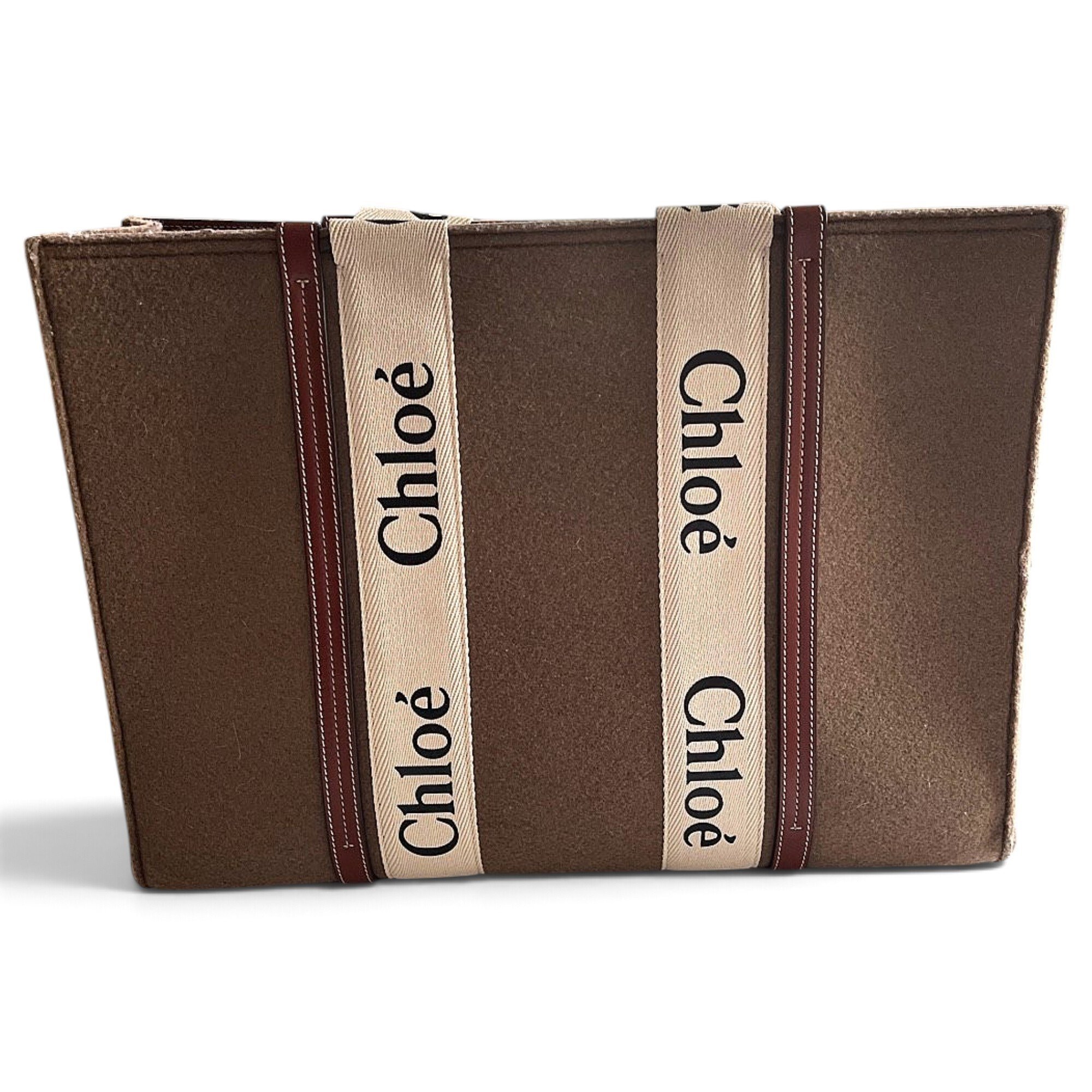Woody leather tote