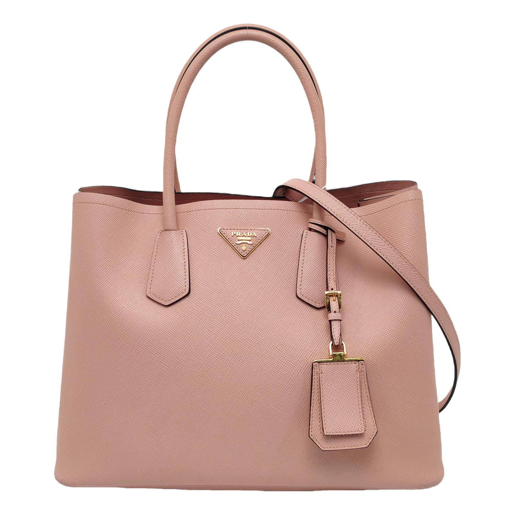 Double leather handbag