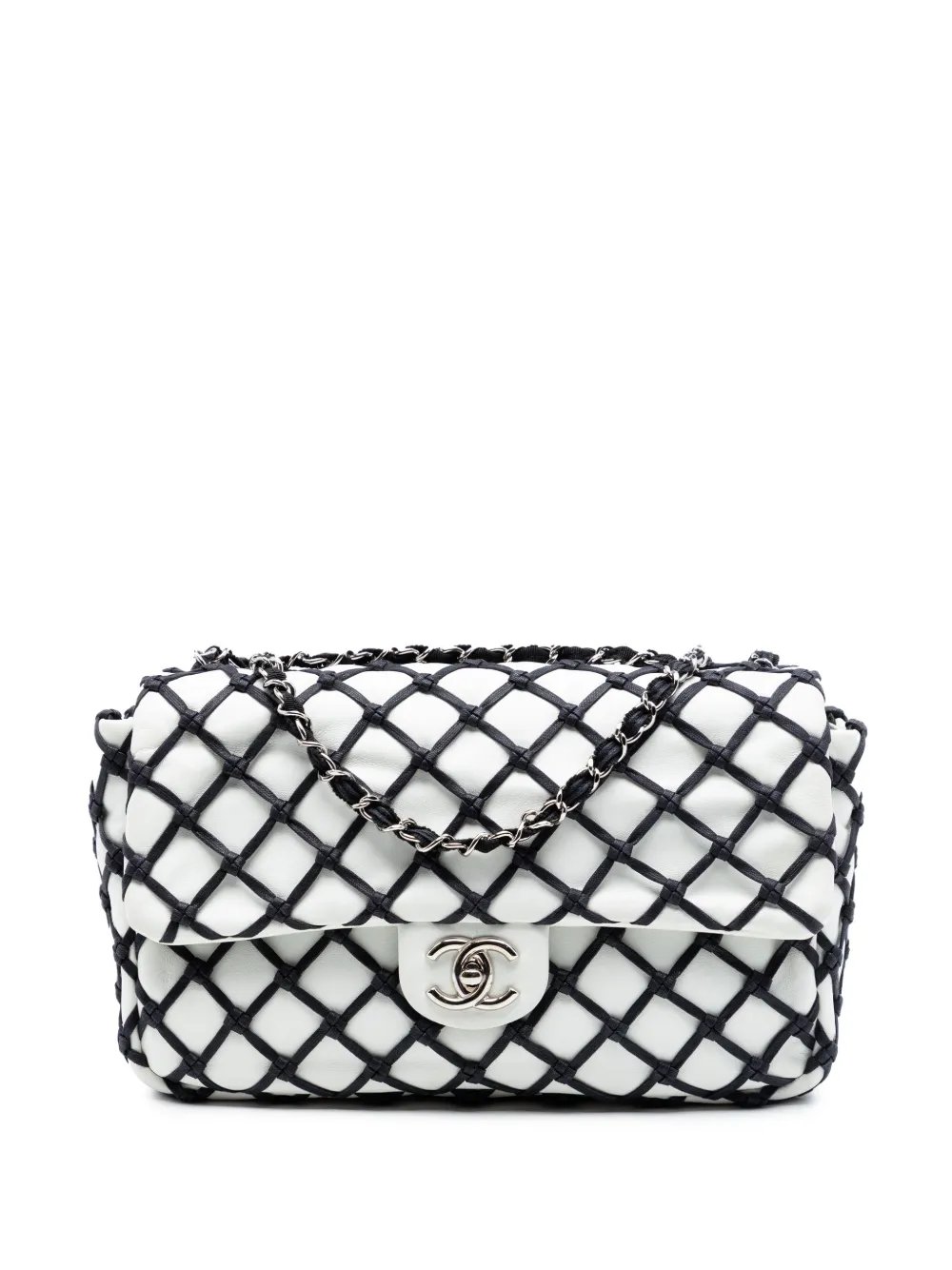 2010-2011 Jumbo Lambskin Canebiers Net Flap shoulder bag