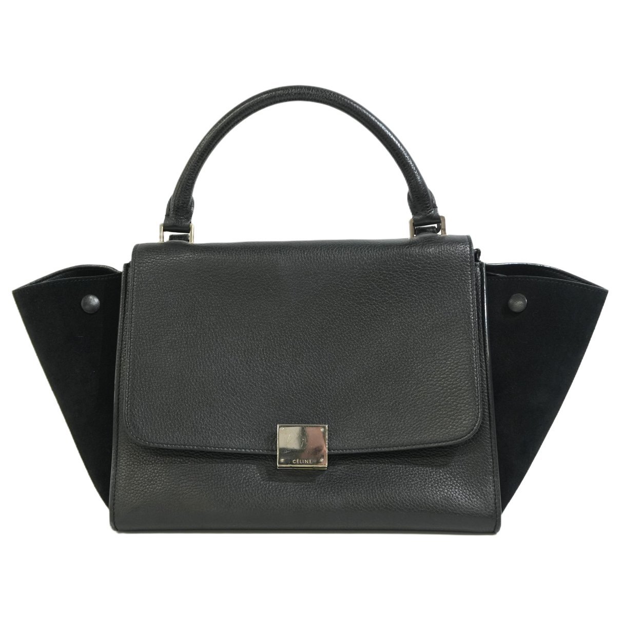 Trapèze leather handbag