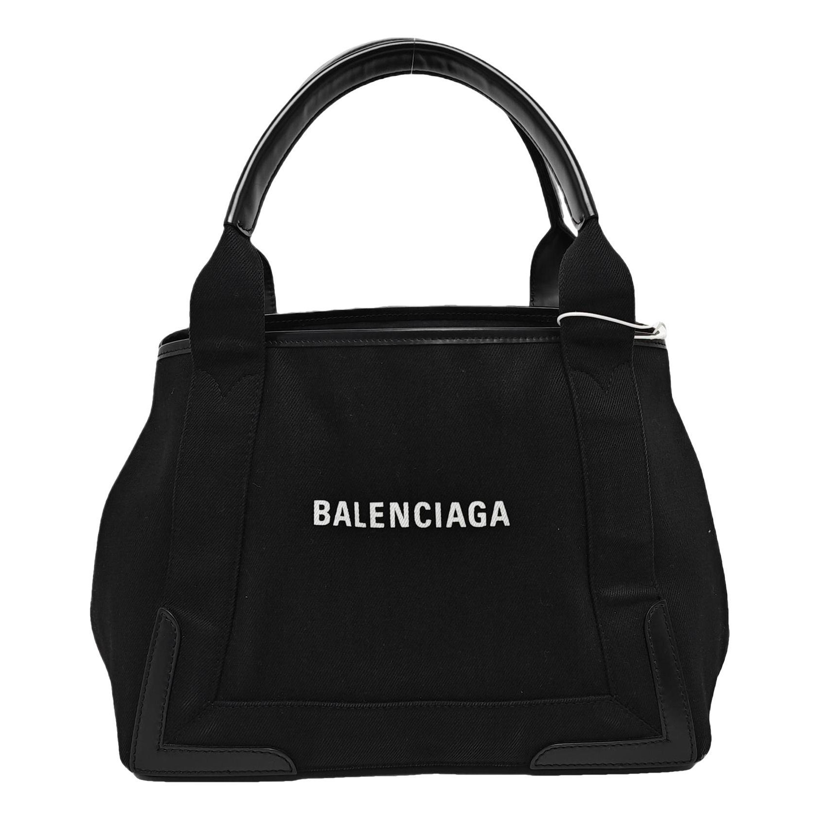 Navy cabas cloth handbag