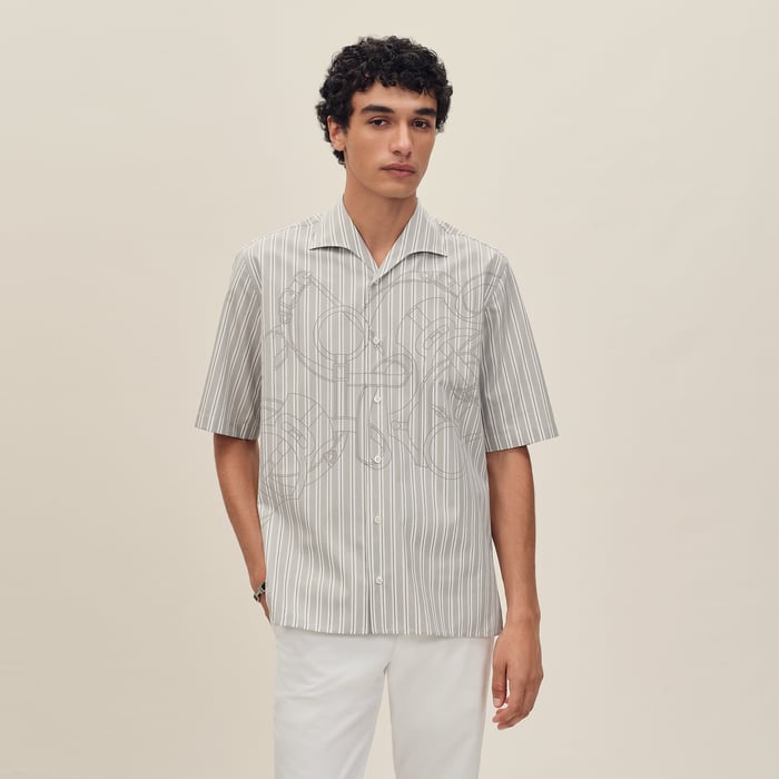 Gris "Eperon d'Or 3d Ray" Short-sleeve Straight Cut Shirt