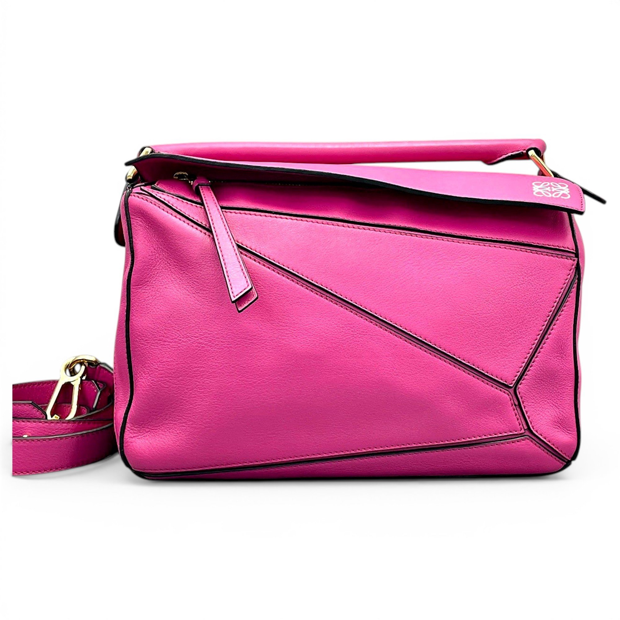 Puzzle leather handbag