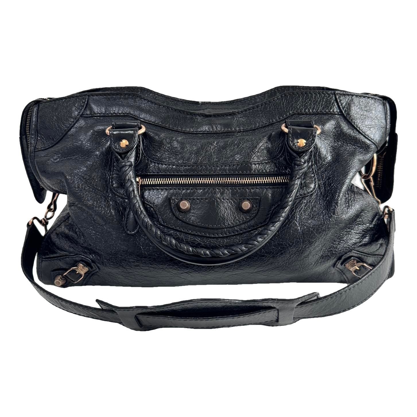 City leather handbag