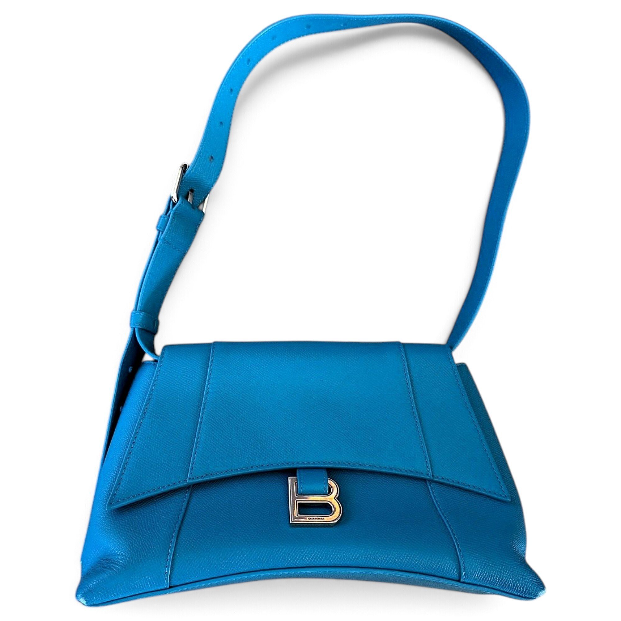 Hourglass leather handbag