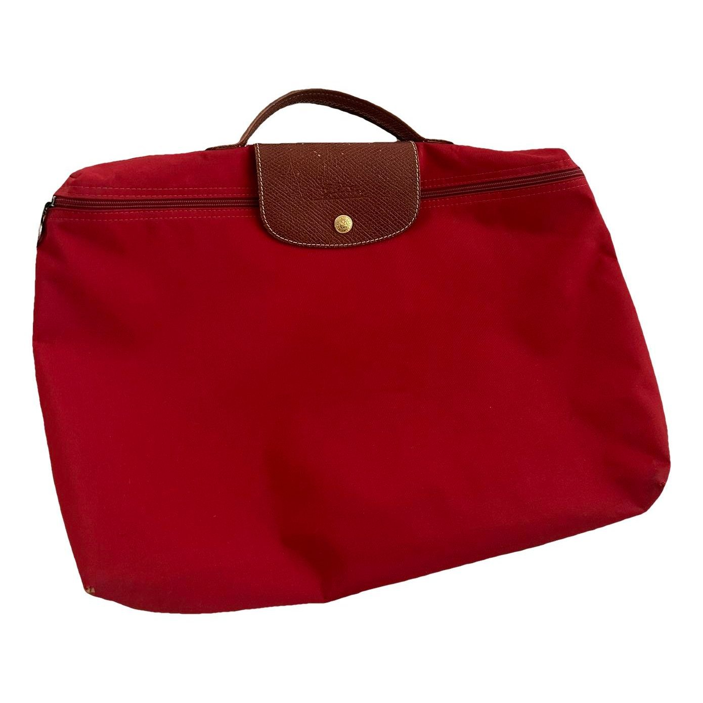 Pliage leather clutch bag
