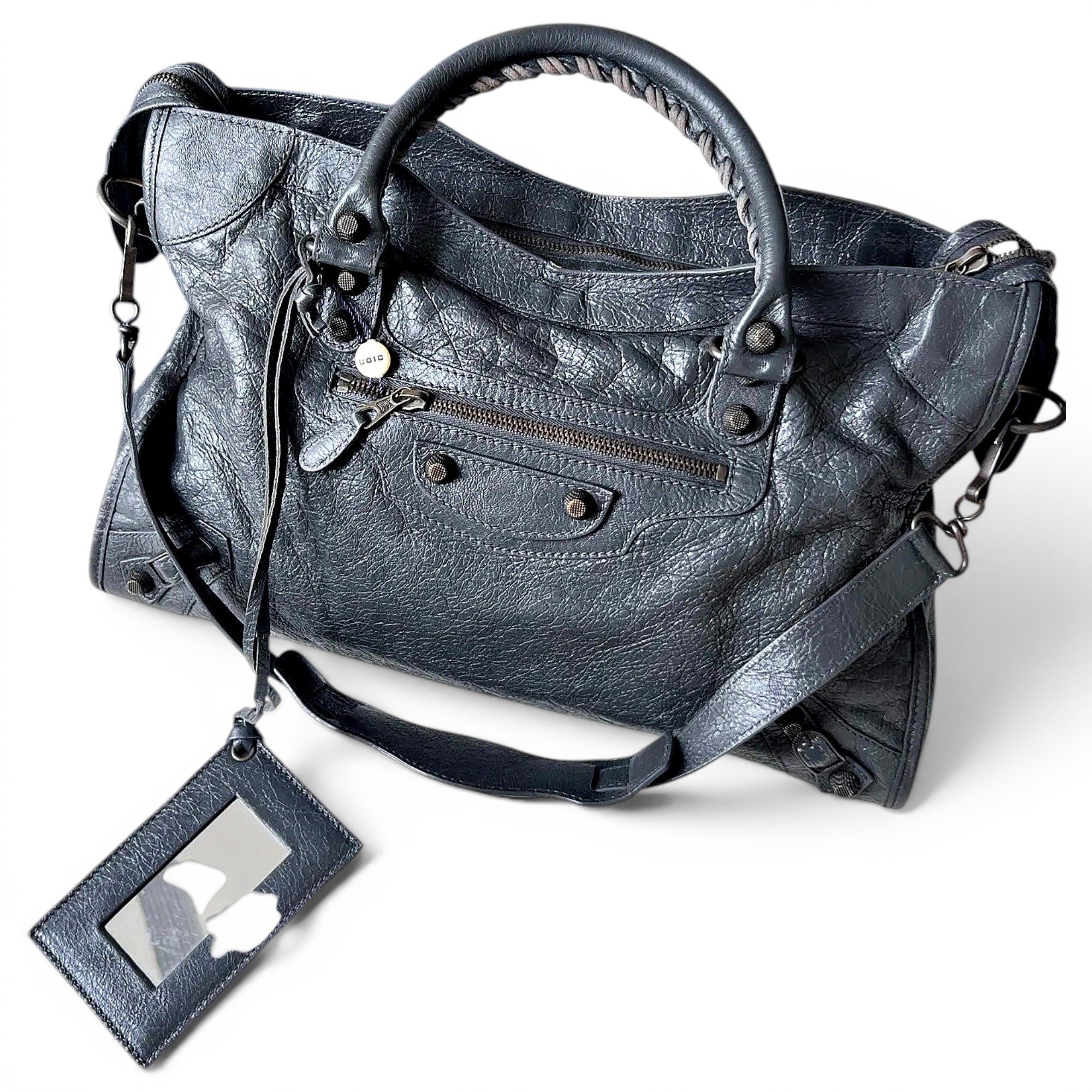 City leather handbag