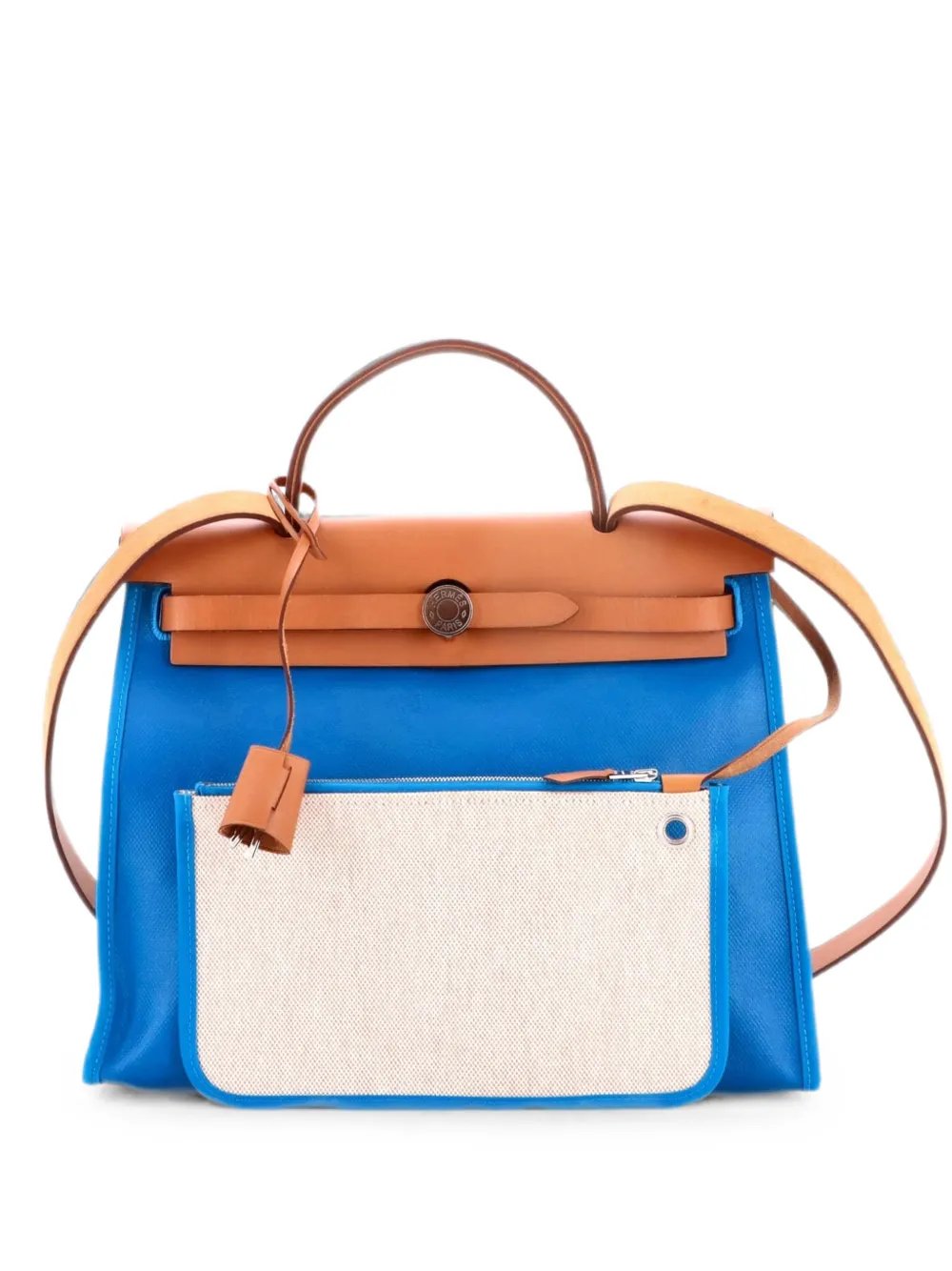 Herbag Zip Berline Vache Canvas and Leather 31 shoulder bag