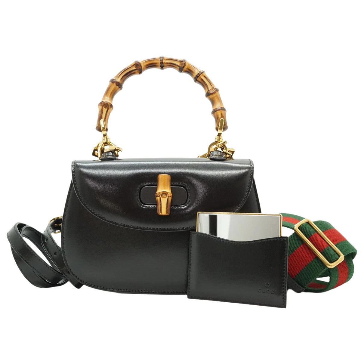 Bamboo Top Handle leather handbag