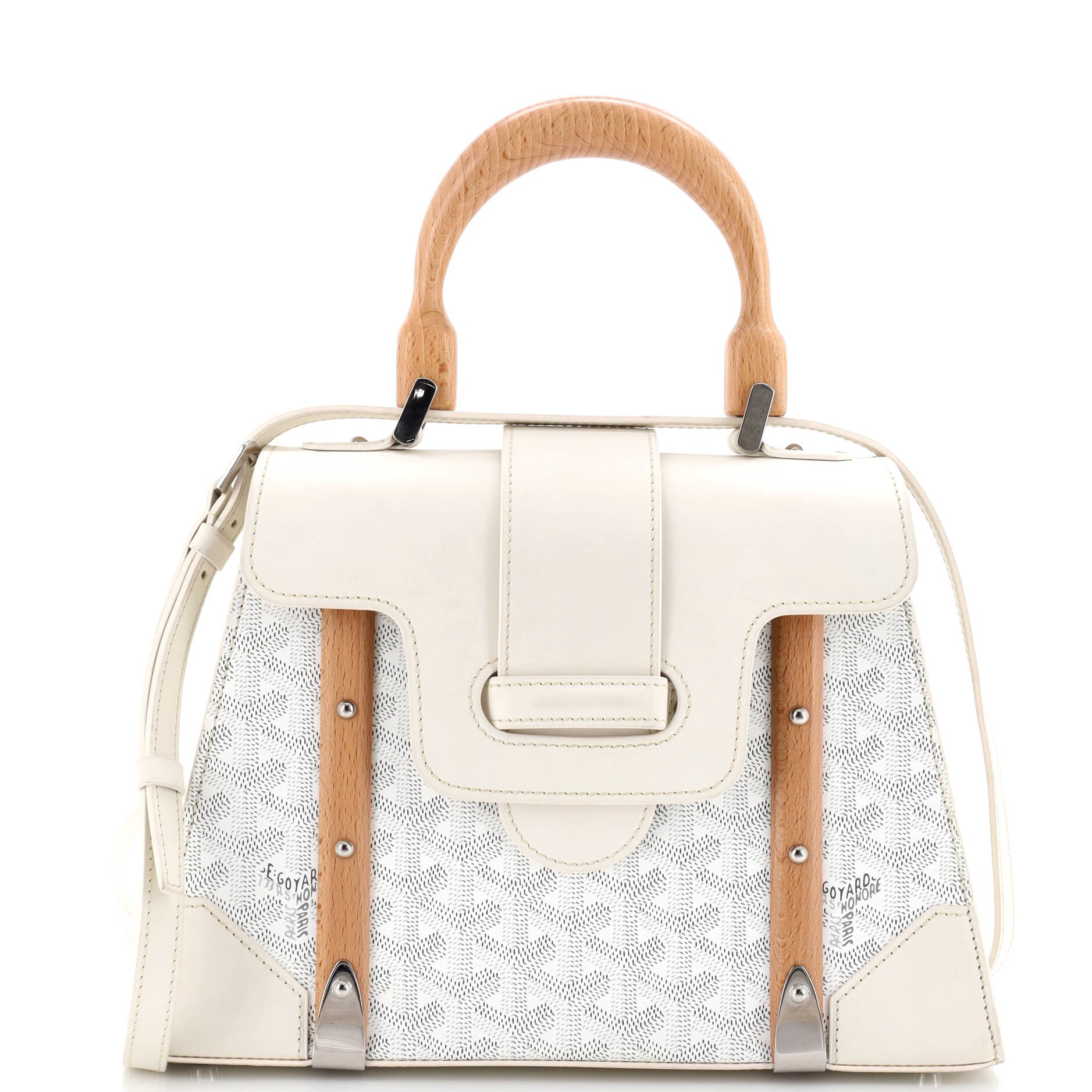 Goyard Saigon Top Handle Bag Coated Canvas with Leather PM