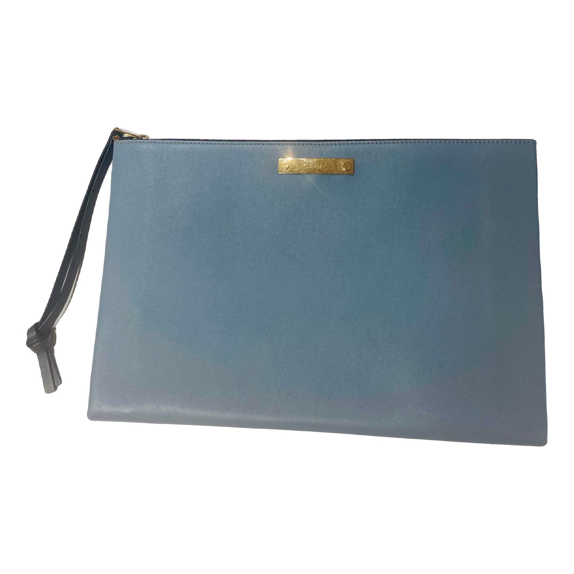 Leather clutch bag
