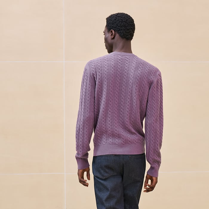 Bruyère Cashmere "Torsades Et H Fantome" Crewneck Sweater