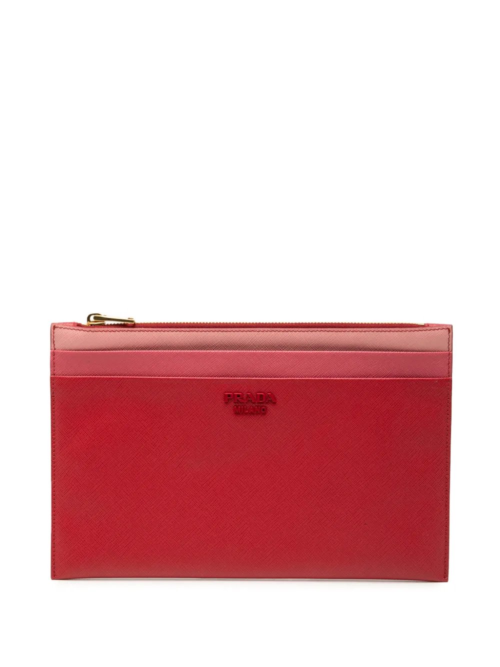 2010-2026 Tricolor Saffiano Zippered Portfolio clutch bag